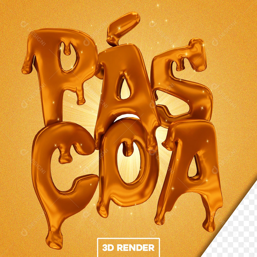 Texto 3D Para Composição Páscoa PSD