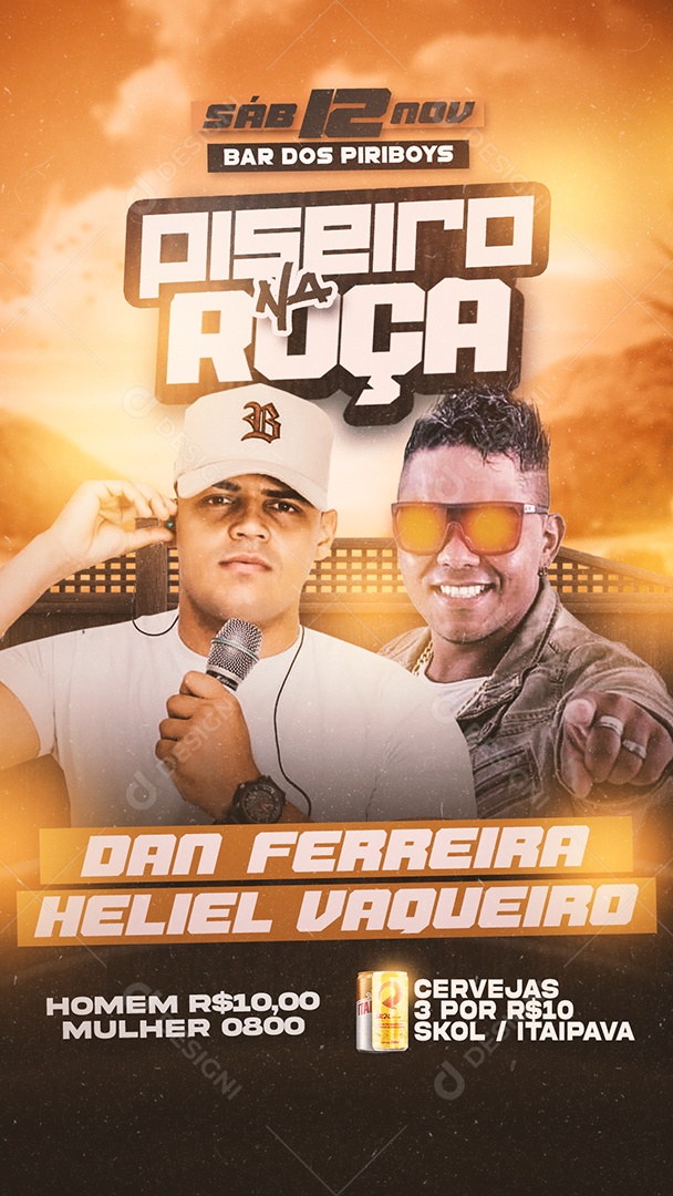 Social Media Flyer Story Piseiro Na Roça PSD Editável