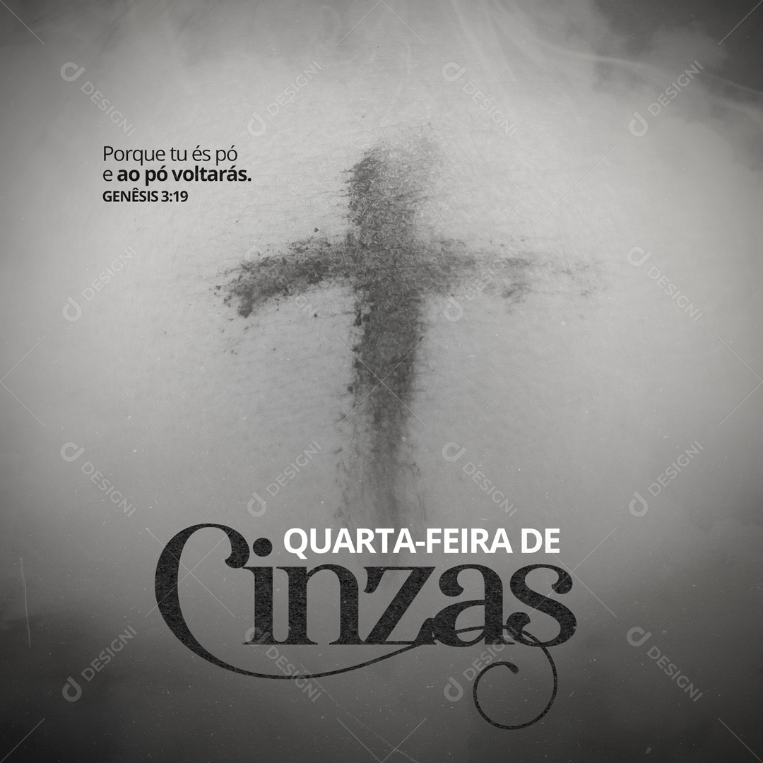Quarta Feira de Cinzas Quaresma Social Media PSD Editável