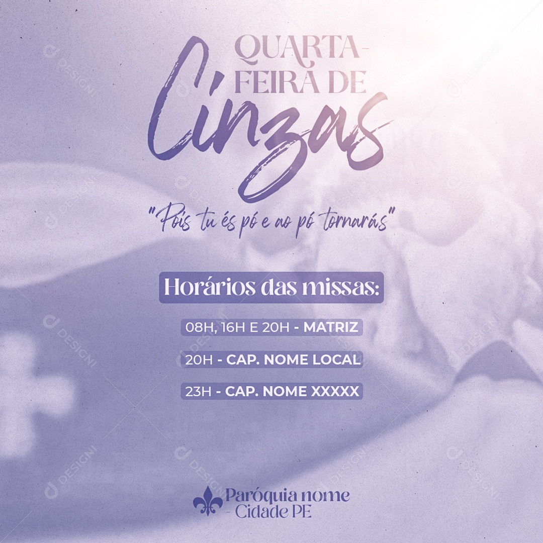 Ash Wednesday Because You Are Dust and Dust You Will Make Social Media PSD Editable