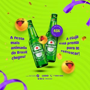 Social Media Carnaval Cerveja Heineken PSD Editável