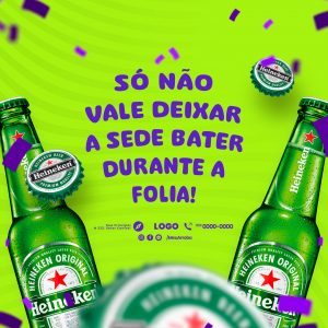 Social Media Carnaval Cerveja Heineken PSD Editável