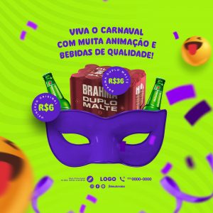 Social Media Carnaval Bebida de Qualidade PSD Editável