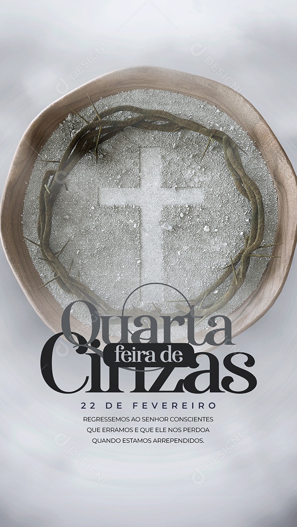 Social Media Story Quarta-Feira de Cinzas PSD Editável