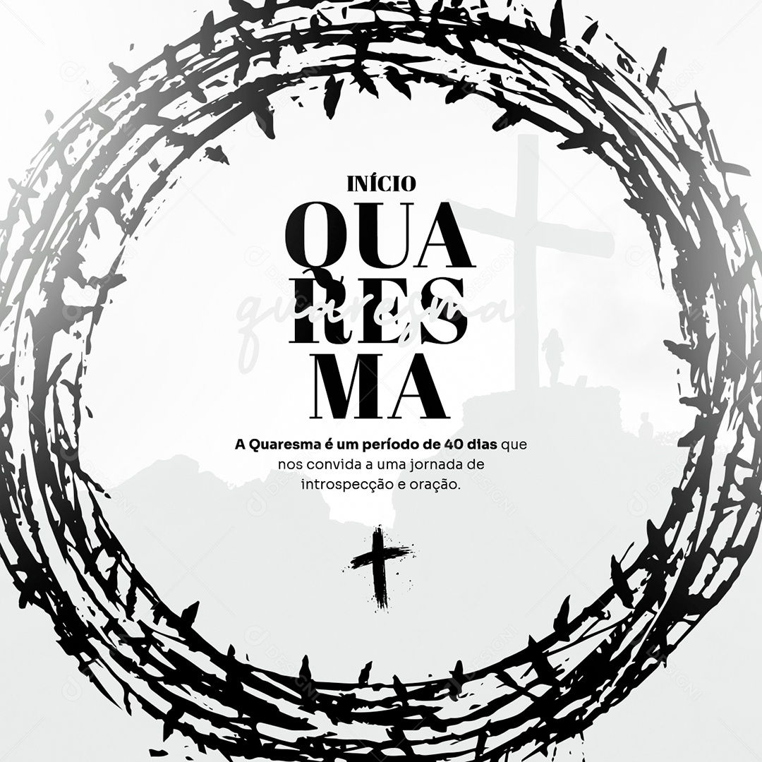 Quarta Feira de Cinzas Quaresma é Um Período de 40 Dias Social Media PSD Editável