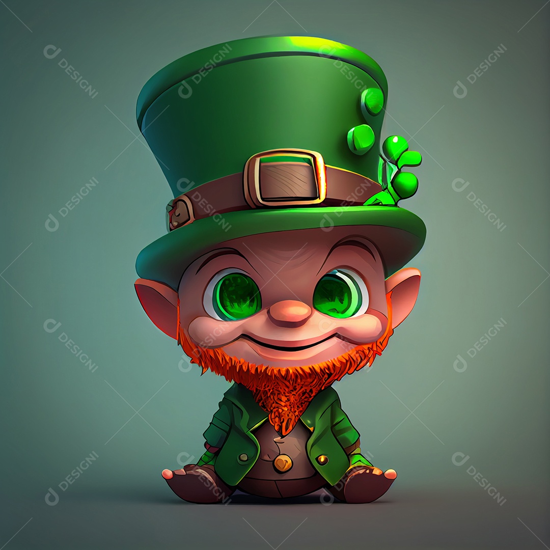 Ilustração dia de São Patrício duende