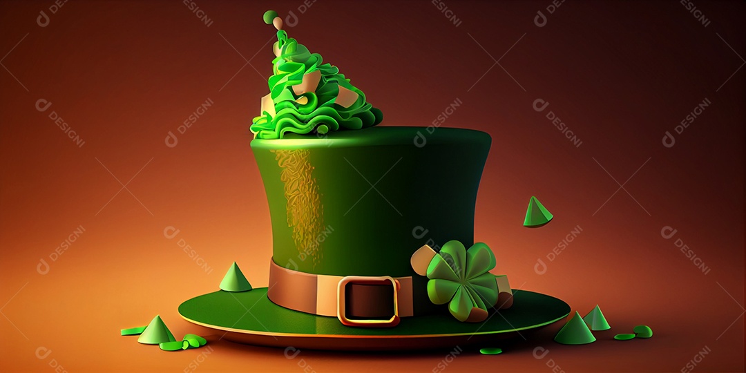 Ilustração dia de São Patrício chapéu de duende