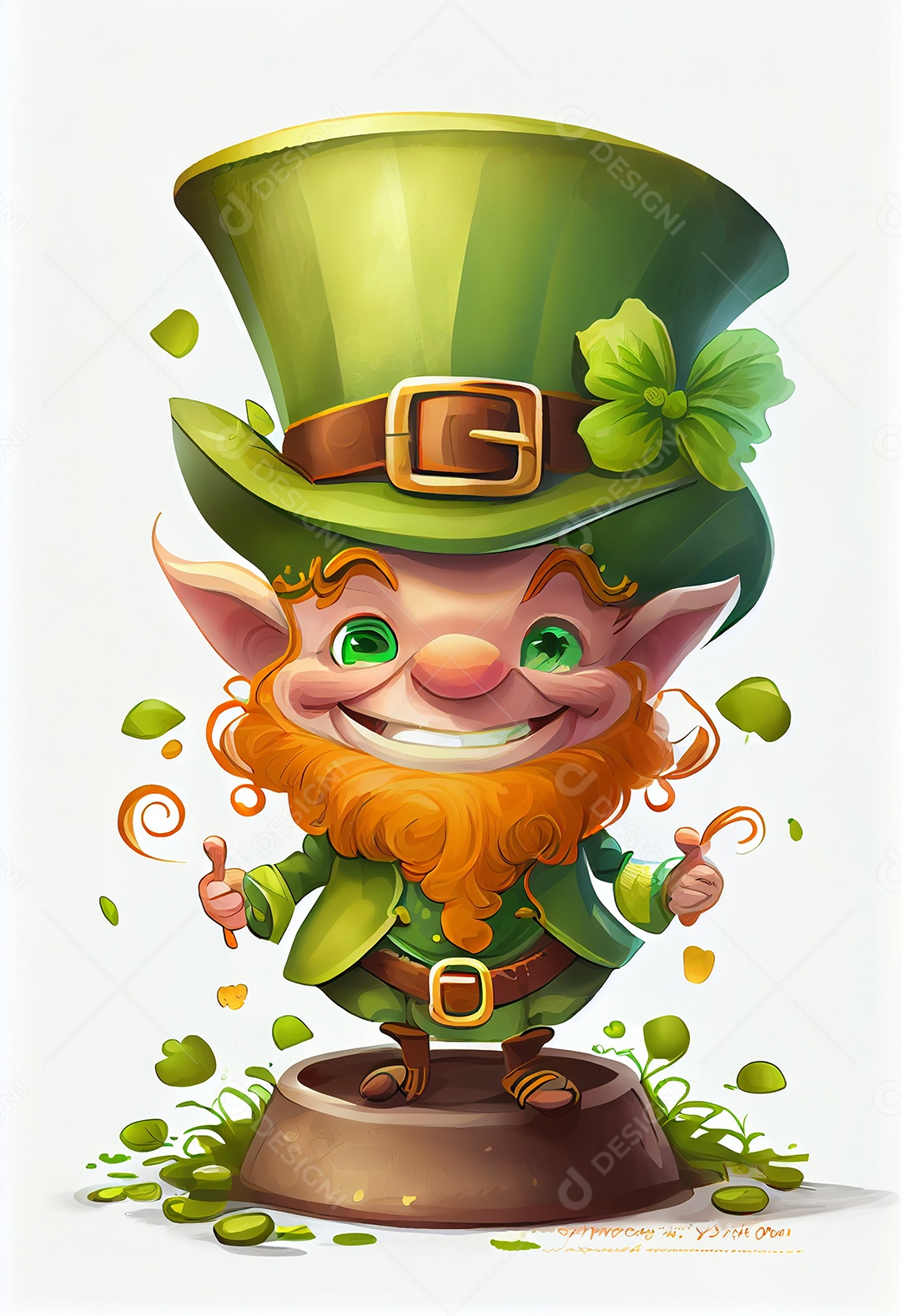 Ilustração duende Dia de São Patrício feriado Irlandês