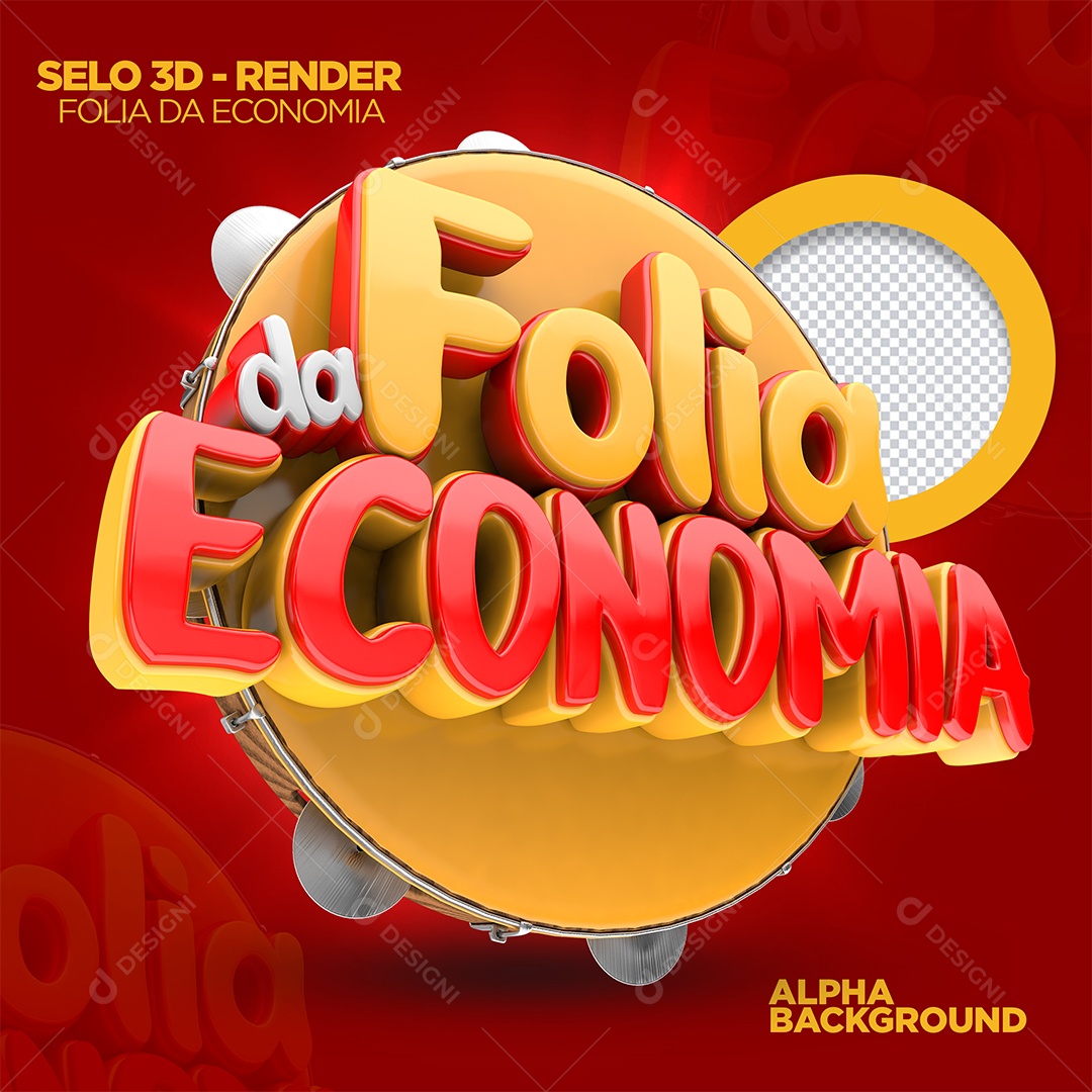 Folia de Economia Selo 3D Para Composição
