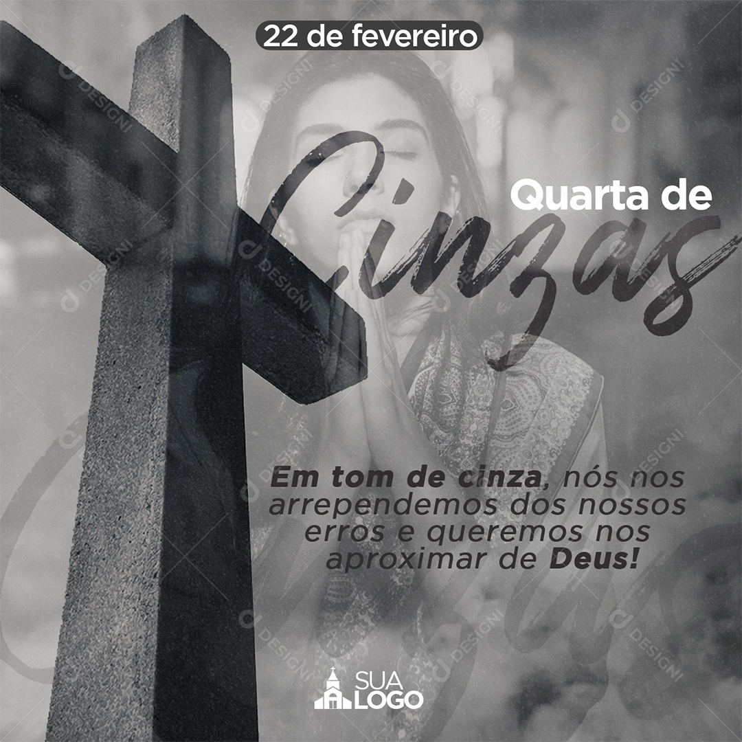 Quarta - Feira de Cinzas Social Media PSD Editável
