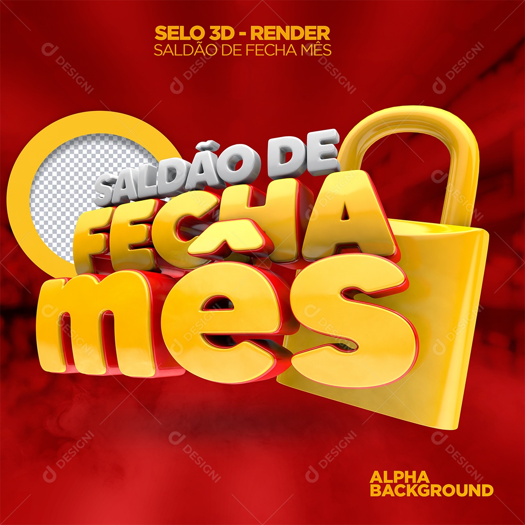 Saldão de Fecha Mês Selo 3D Para Composição