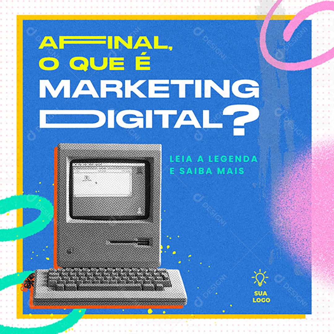 Afinal O Que é Marketing Digital Social Media PSD Editável