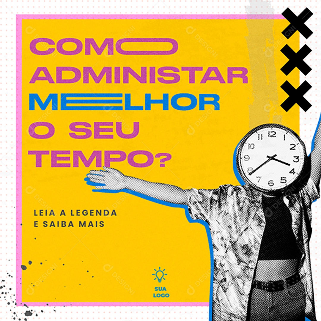 Como Administrar Melhor o Seu Tempo Social Media PSD Editável