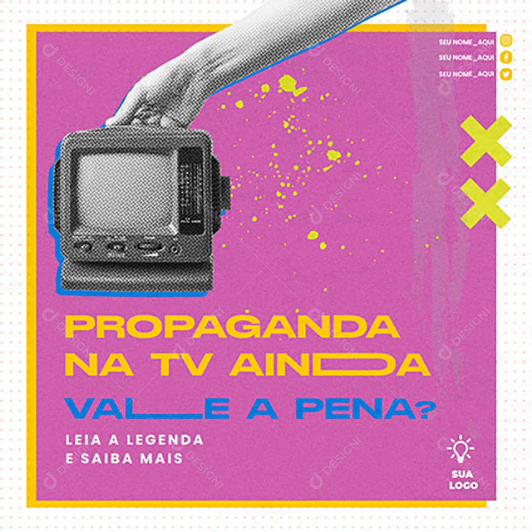 Propaganda na Tv Ainda Vale a Pena Social Media PSD Editável