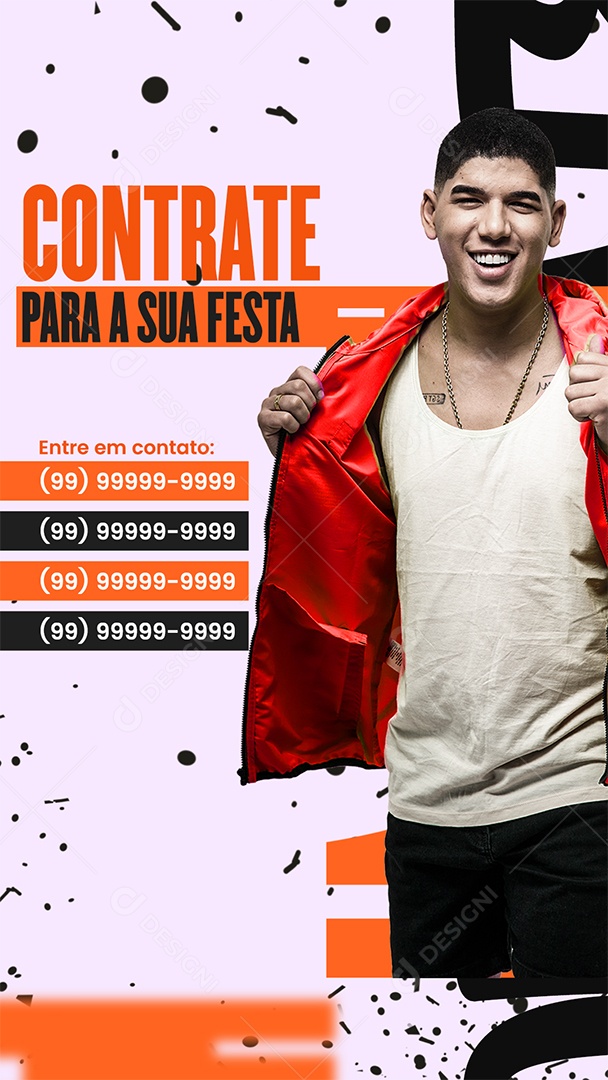 Flyer de Contrate para a Sua Festa Zé Vaqueiro Social Media PSD Editável