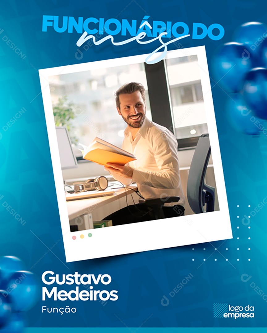 Editable Social Media Employee of the Month PSD