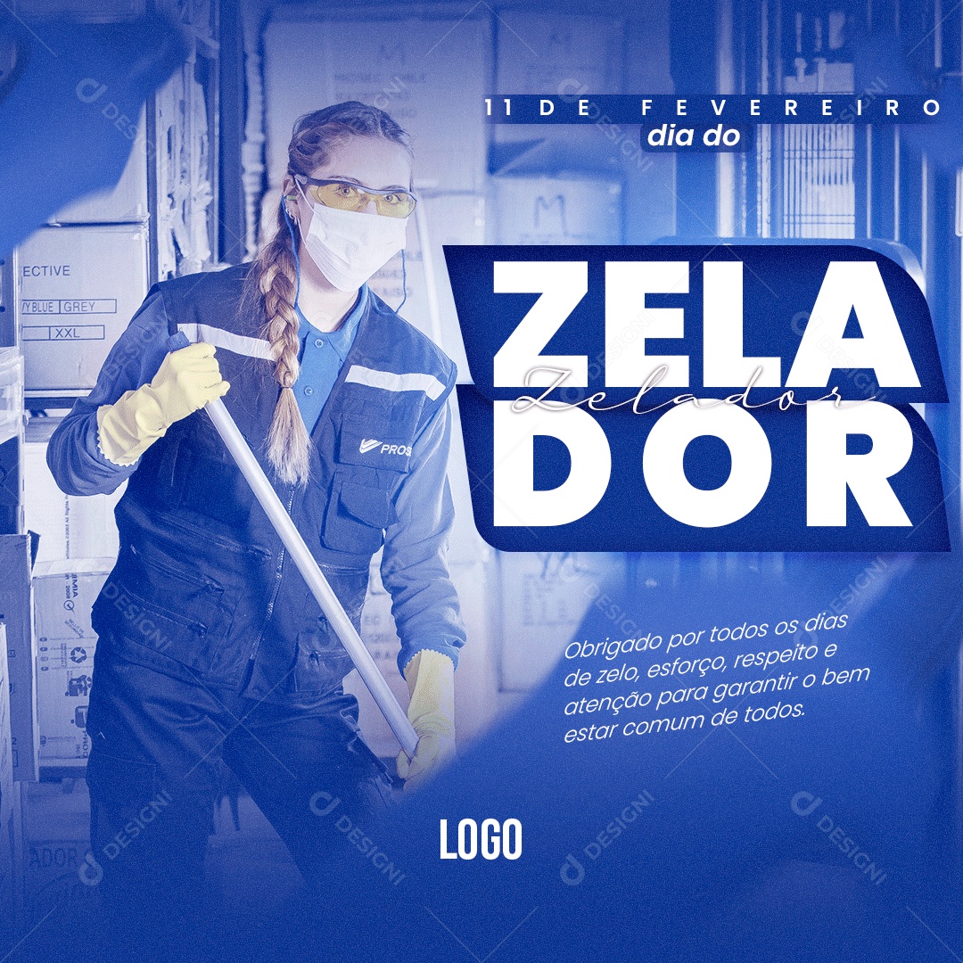Social Media Dia do Zelador 11 de Fevereiro PSD Editável