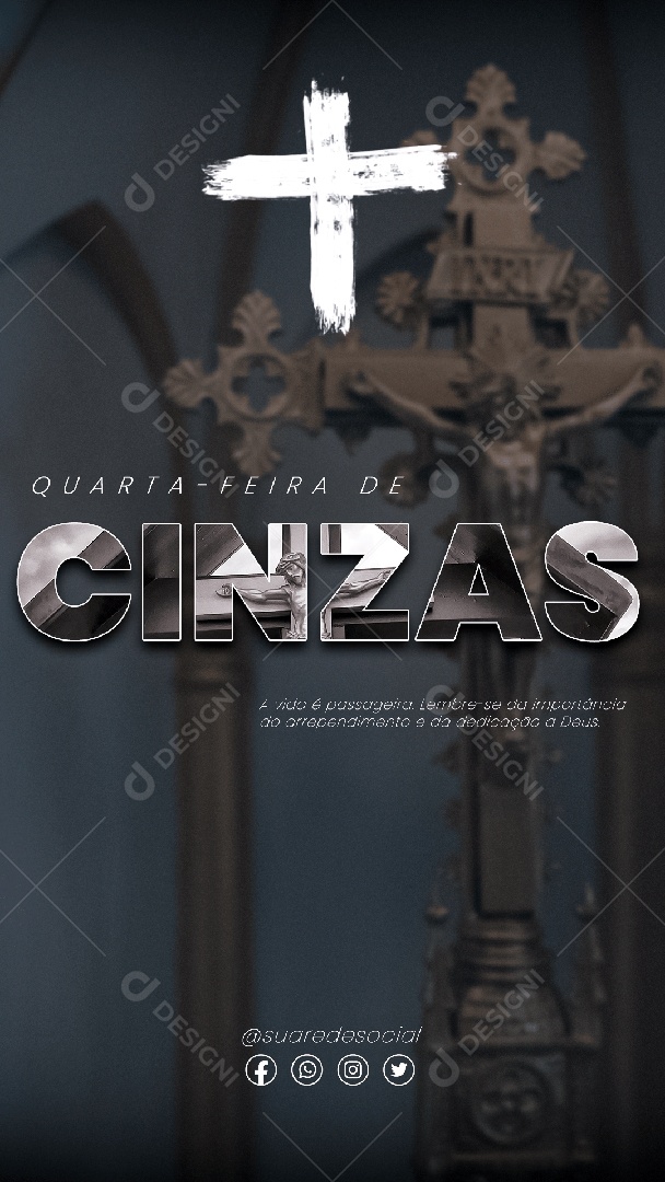 Quarta-feira de Cinzas Story Social Media PSD Editável