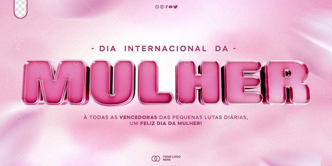 Social Media Banner 08 de Março Dia Internacional da Mulher PSD