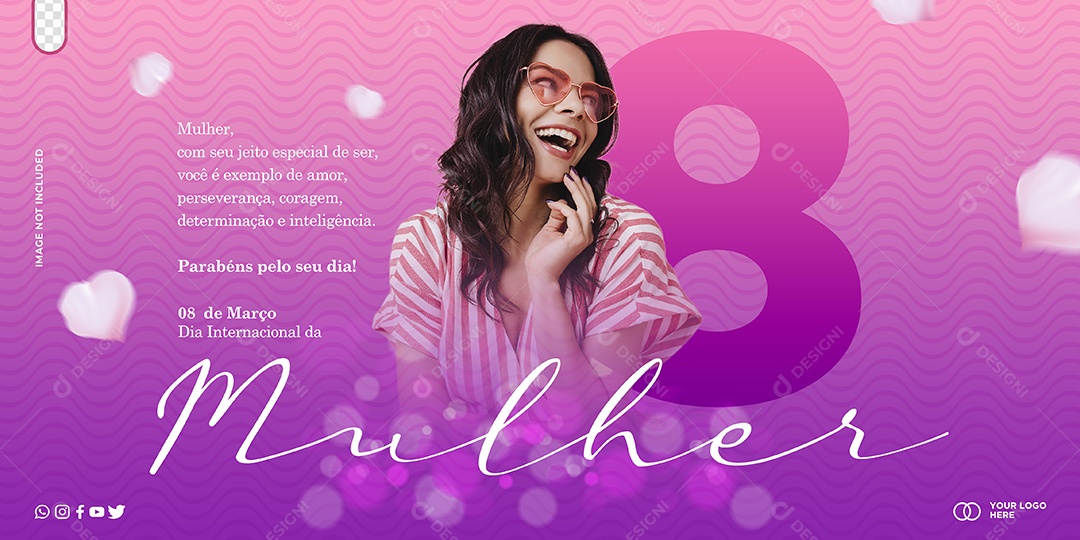Social Media Banner 08 de Março Dia Internacional da Mulher PSD