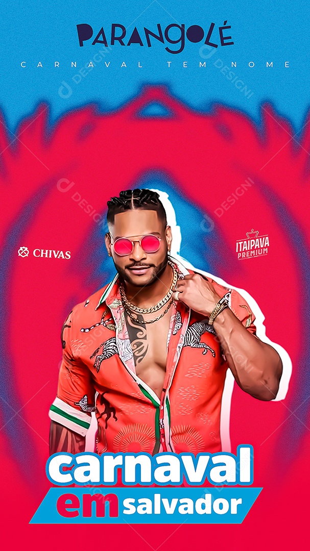 Flyer Carnaval Em Salvador Com Parangole Story Social Media PSD Editável