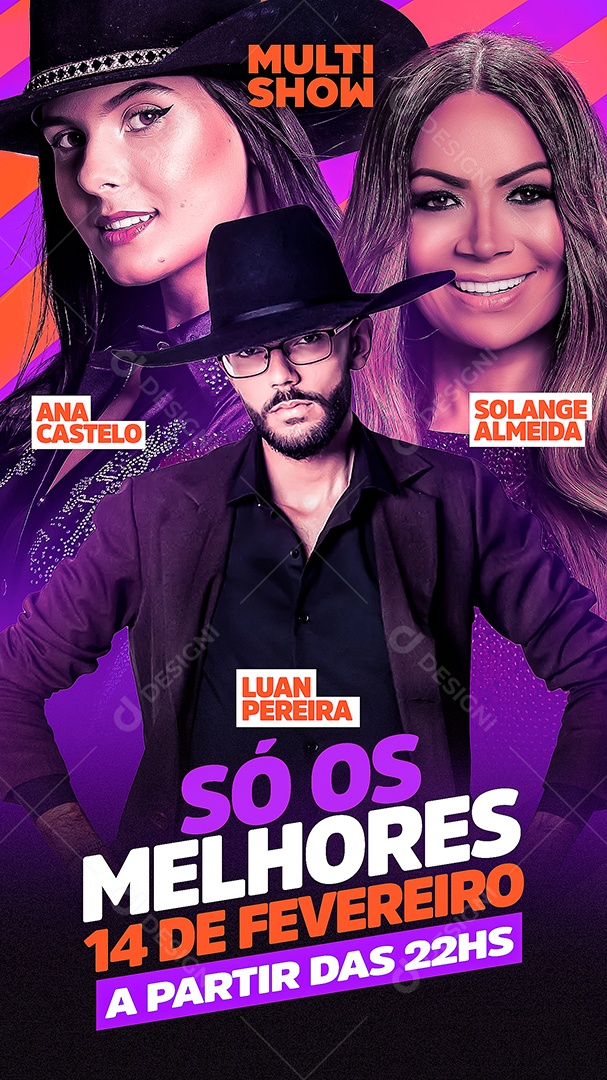 Flyer Feed So os Melhores Cantores de Forró e Sertanejo Social Media PSD Editável