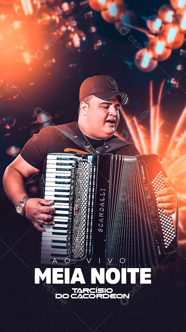 Flyer Ao Vivo Com Tarcísio do Acordeon Story Social Media PSD Editável