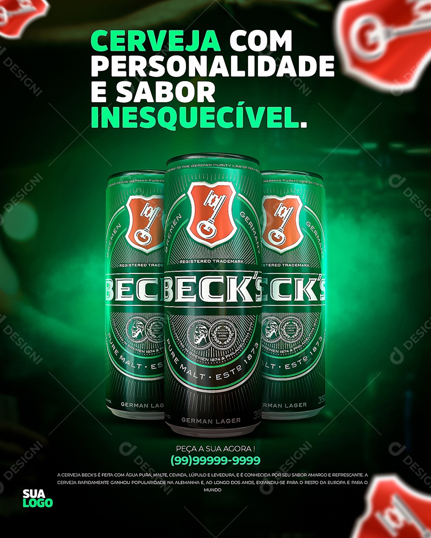 Flyer Becks Puro Malte Feed Social Media PSD Editável