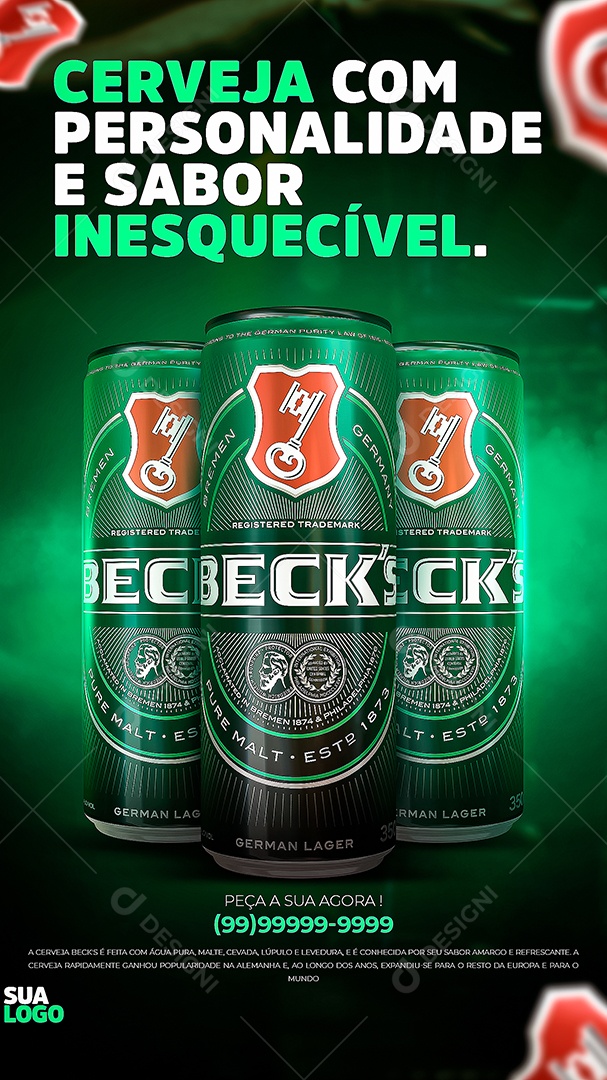 Flyer Becks Puro Malte Story Social Media PSD Editável