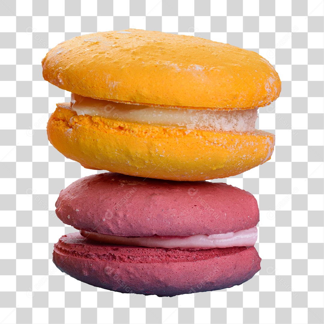 Biscoitos Macarons Amarelo E Rosa PNG Transparente