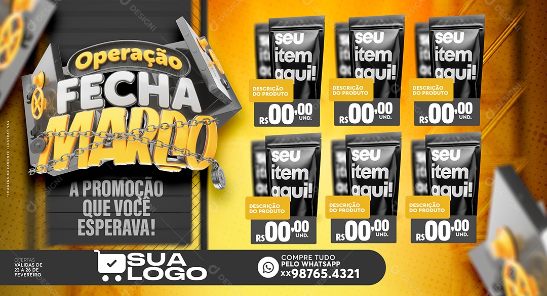 Encarte Operação Fecha Março a Promoção Que Você Esperava Social Media PSD Editável