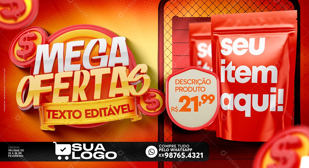 Mega Ofertas Venha Conferir Social Media PSD Editável