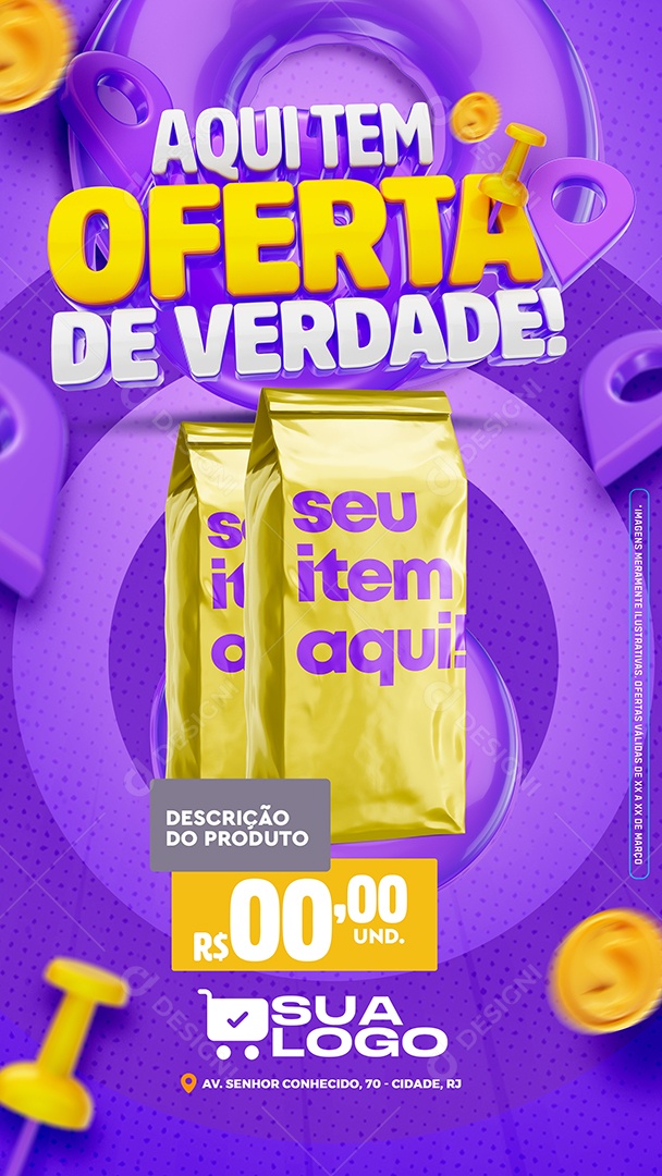 Story Aqui Tem Oferta de Verdade Venha Conferir Social Media PSD Editável