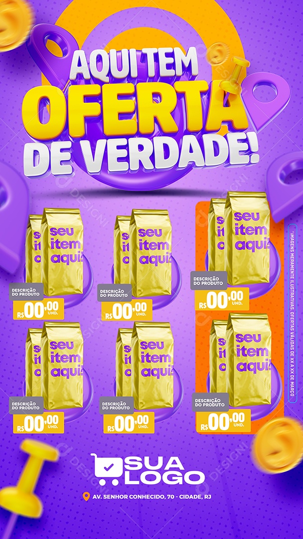 Story Encarte Aqui Tem Oferta de Verdade Social Media PSD Editável