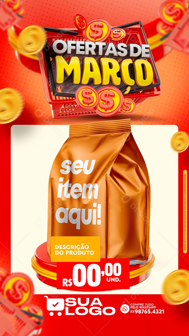 Story Ofertas de Março Venha Conferir Social Media PSD Editável