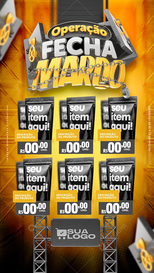 Story Encarte Operação Fecha Março Venha Conferir Social Media PSD Editável