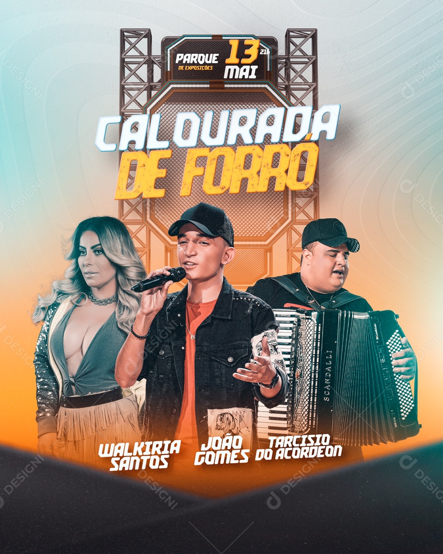 Flyer Calourada de Forró Social Media PSD Editável