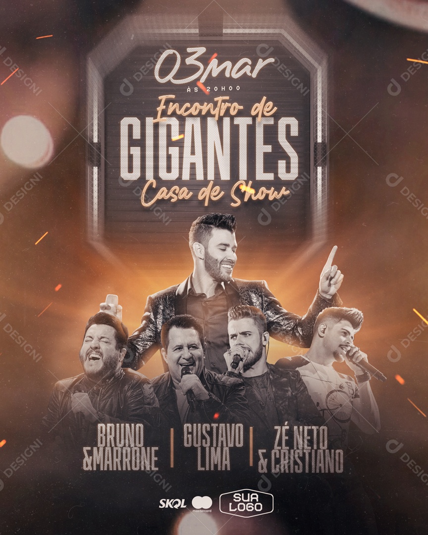 Flyer Encontro de Gigantes Casa de Show Social Media PSD Editável