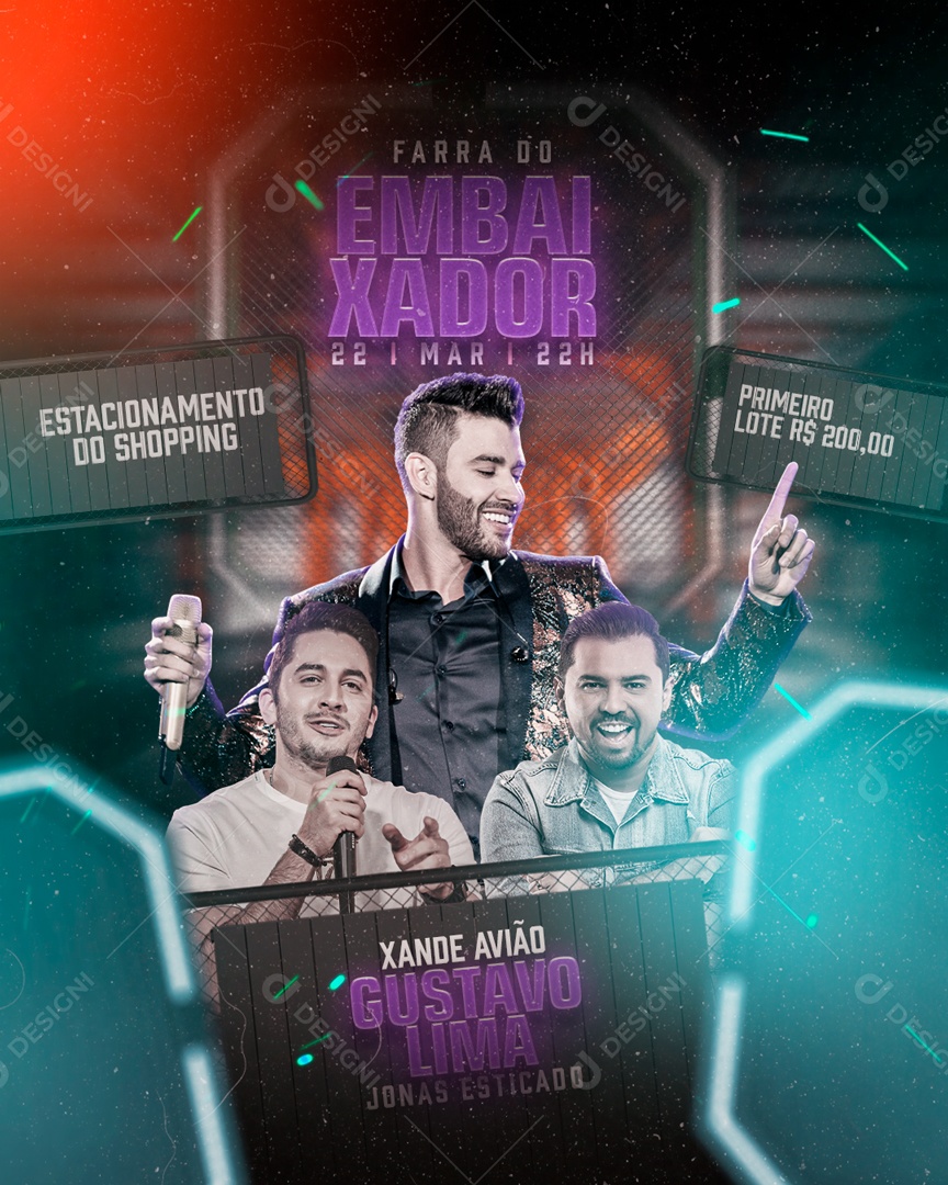 Flyer Farra do Embaixador Social Media PSD Editável
