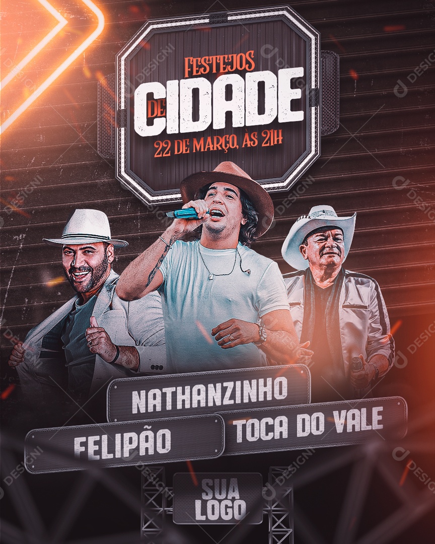 Flyer Festejos de Cidade Social Media PSD Editável