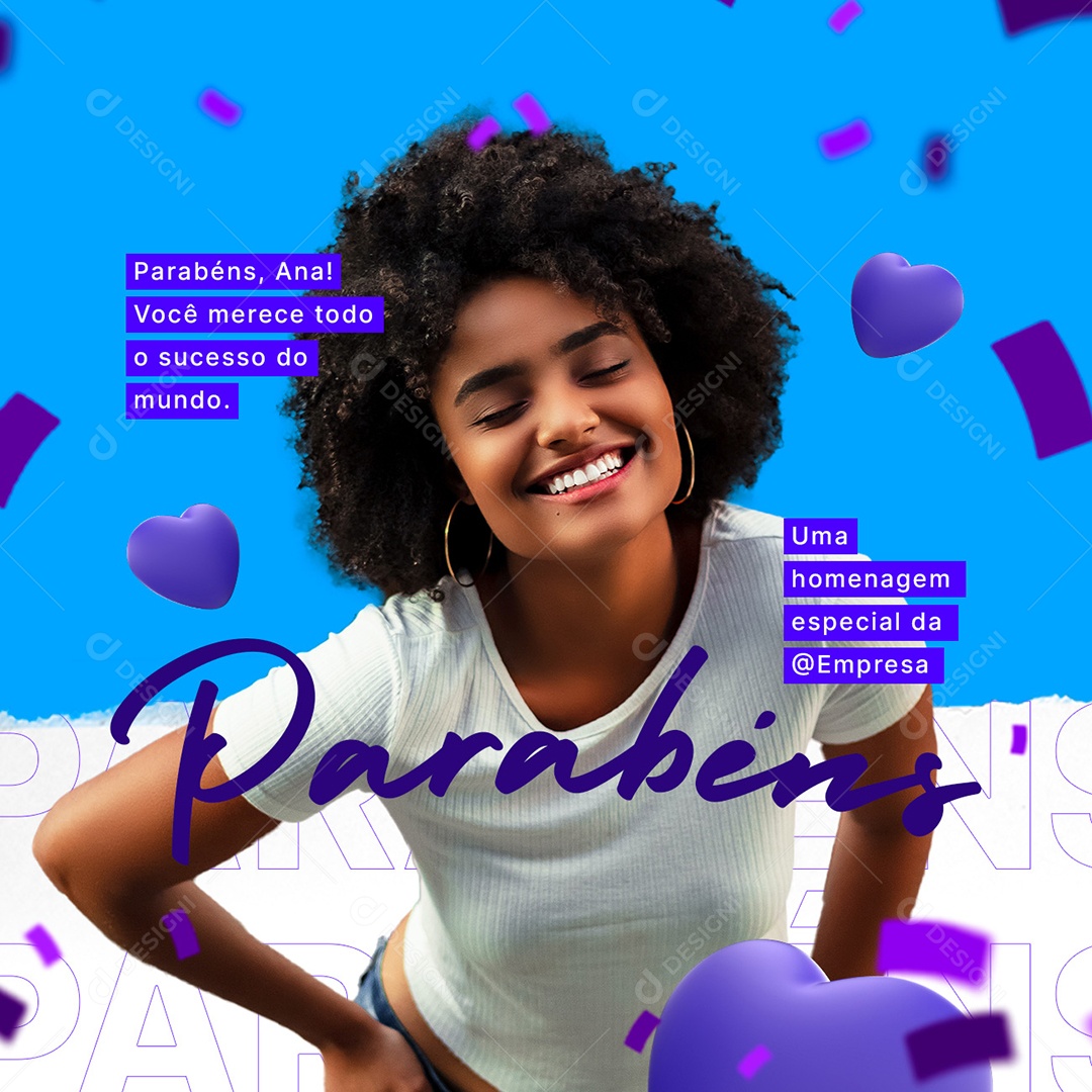 Social Media Aniversário Parabéns PSD Editável