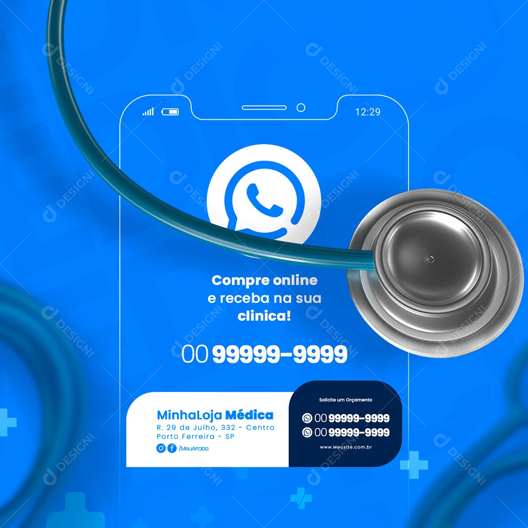 Social Media Produtos Médicos Compre Online PSD Editável