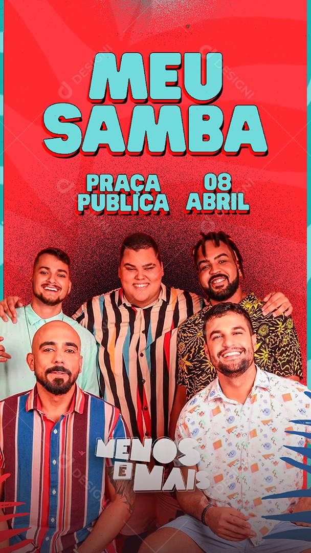 Flyer Meu Samba Grupo Menos é Mais Social Media PSD Editável