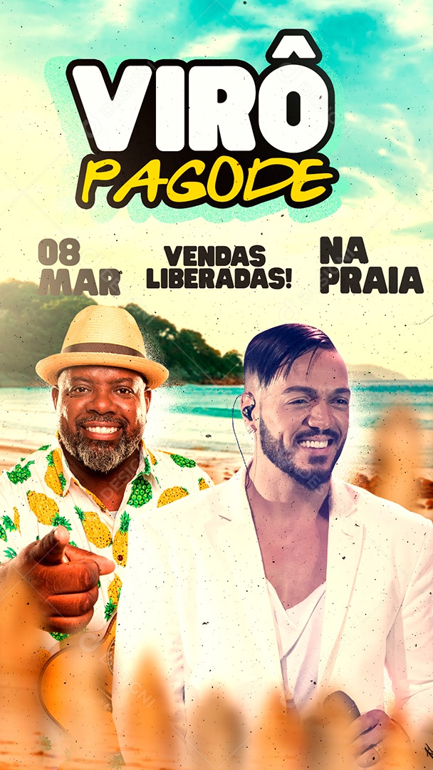 Flyer Virô Pagode Cantor Pericles Social Media PSD Editável