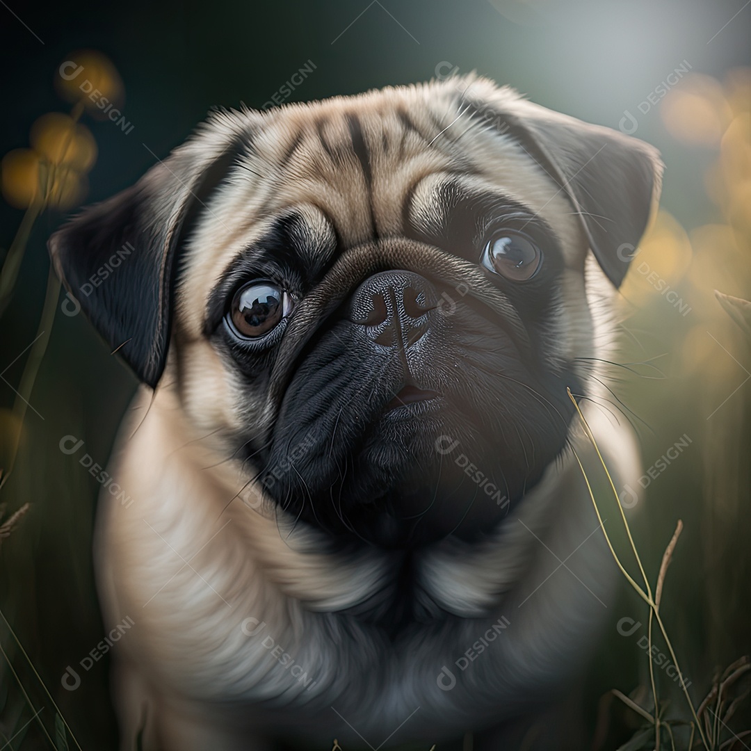 Cachorro Pug fofo