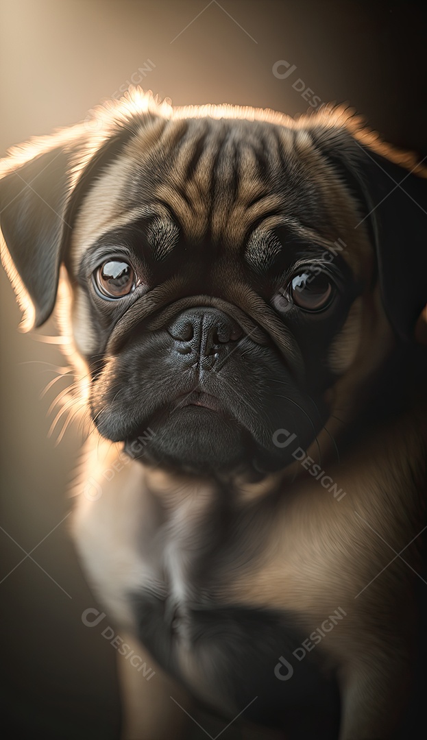 Cachorro Pug fofo