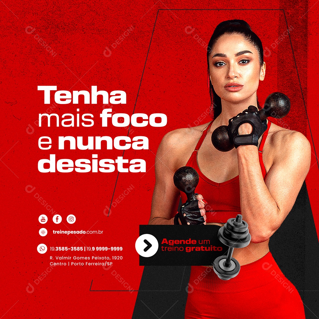 Social Media Academia Tenha Mais Foco PSD Editável