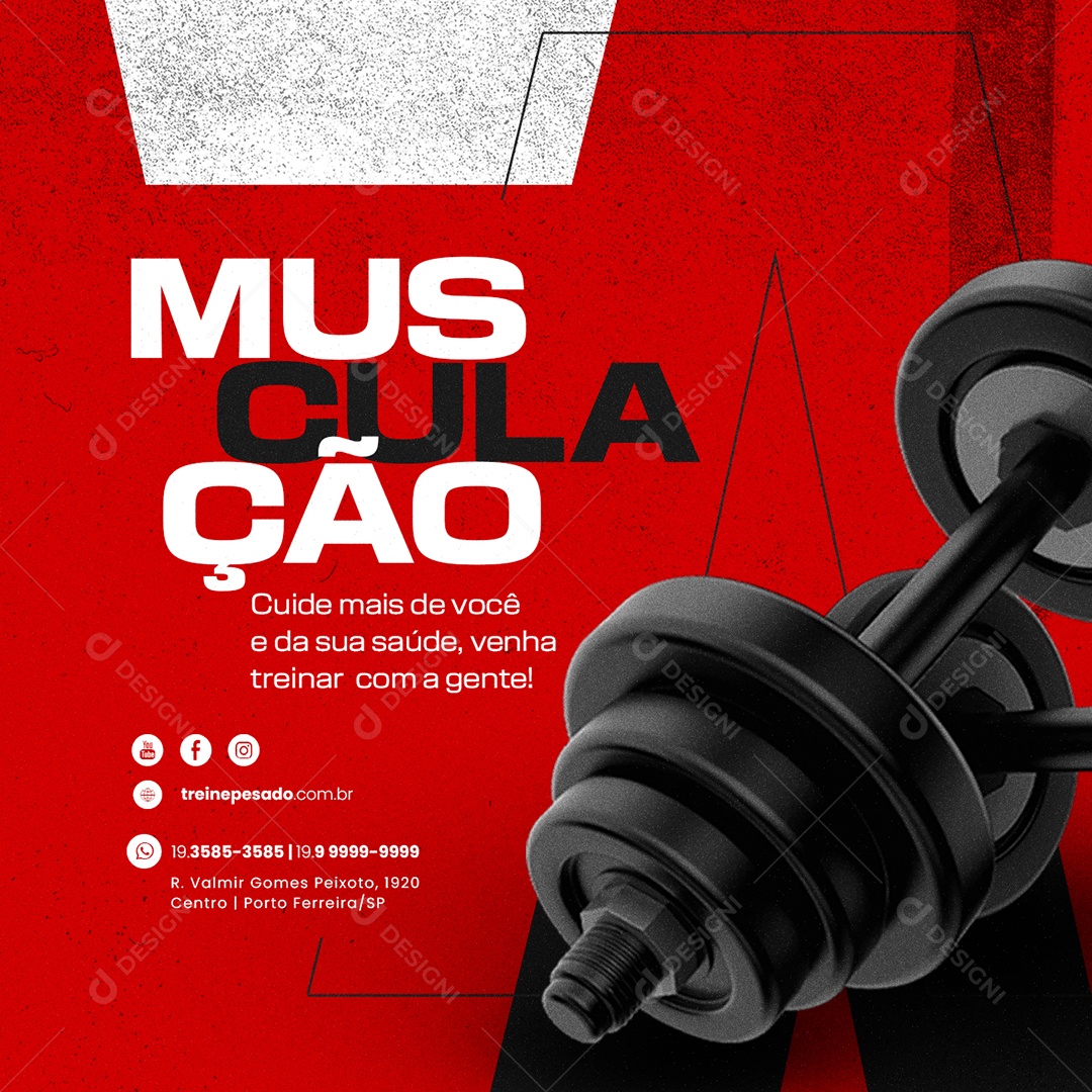 Social Media Academia Musculação PSD Editável