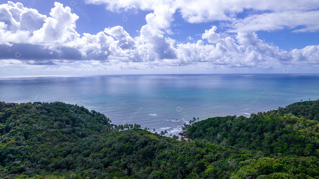 Vista aérea da praia Prainha em Itacaré, Bahia, Brasil