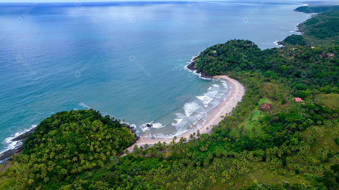 Vista aérea da praia Prainha em Itacaré, Bahia, Brasil